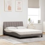 vidaXL Lit avec matelas Hanko taupe 140x200 cm tissu