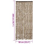 vidaXL Rideau anti-mouches beige et marron 90x200 cm chenille