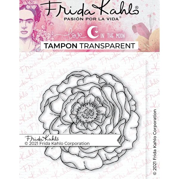 Tampon transparent - Pivoine 2 - 9 5 x 6 5 cm