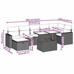 vidaXL Salon de jardin 8 Pièces avec coussins gris clair résine tressée