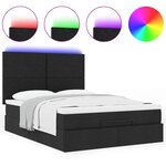 VidaXL Cadre de lit ottoman avec matelas noir 140x200 cm tissu