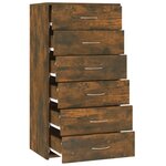 vidaXL Buffet avec 6 tiroirs Chêne fumé 50x34x96 cm Bois d'ingénierie
