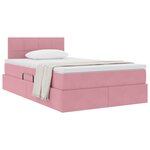 vidaXL Lit de Rangement avec matelas Rose 120 x 200 cm Velours