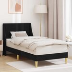 vidaXL Cadre de lit avec tête de lit Noir 90 x 200 cm tissu