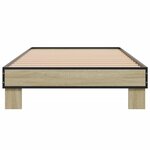 vidaXL Cadre de lit chêne sonoma 100x200 cm bois d'ingénierie et métal