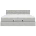 vidaXL Cadre de lit ottoman avec matelas gris clair 200x200 cm velours