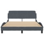 vidaXL Cadre de lit avec tête de lit Gris foncé 140x190 cm Velours