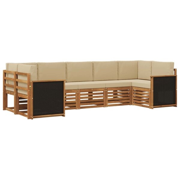 vidaXL Ensemble de canapés d'extérieur 6 pc Naturel