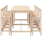 vidaXL Ensemble de bar de jardin 9 Pièces Bois de pin massif