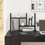 vidaXL Organiseur de bureau Chêne noir 34.5 x 15.5 x 35.5 cm