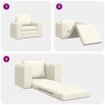 vidaXL Canapé-Lit Crème 98 x 71 x 83 cm Velours