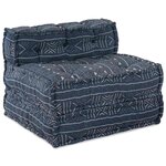 vidaXL Pouf Géométrique Indigo 70 x 70 x 54 cm tissu