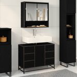 vidaXL Ensemble de mobilier de salle de bain 2 Pièces Chêne noir