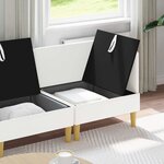vidaXL Canapé modulaire avec rangement 3 Pièces Blanc Tissu