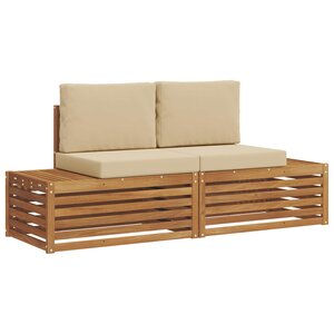 vidaXL 2 pc Ensemble de canapés d'extérieur Naturel et Beige