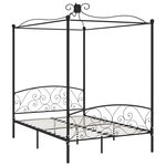 vidaXL Cadre de lit à baldaquin sans matelas noir métal 120x200 cm