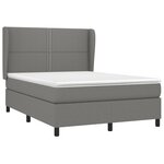 vidaXL Sommier à lattes de lit avec matelas Gris foncé 140x200cm Tissu