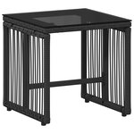 vidaXL Ensemble de meubles d'extérieur 7 pc Noir et blanc crème