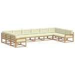 vidaXL Ensemble de canapés d'extérieur 10 Pièces Blanc et crème