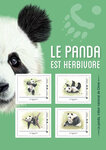 Collector 4 timbres - Ours pandas - Lettre Verte