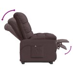 vidaXL Fauteuil inclinable électrique Marron foncé Tissu