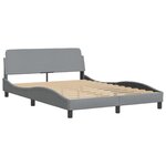 vidaXL Lit avec matelas Hvar gris clair 140x200 cm tissu