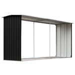 vidaXL Abri de stockage à bois Acier galvanisé 330x92x153cm Anthracite