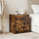 vidaXL Cabinet de chevet 2 Pièces Chêne fumé 43 x 34 5 x 44 5 cm