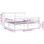 vidaXL Cadre de lit sans matelas 200x200 cm bois massif