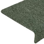 vidaXL Tapis d'escalier autocollants 15 pièces 65 x 21 x 4 cm Vert Bord rectangulaire