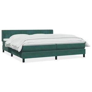 vidaXL Sommier à lattes de lit et matelas vert foncé 180x220cm velours