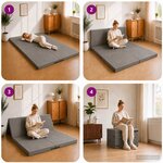 vidaXL Canapé-lit pliable 140 x 67 x 15 cm Gris clair