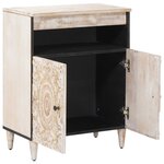 vidaXL Buffet avec porte Blanc 60 x 33 5 x 75 cm Bois de mangue massif