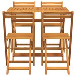 vidaXL Ensemble bistrot 5 Pièces Marron Bois d'acacia massif