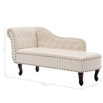 vidaXL Chaise longue Blanc crème Similicuir