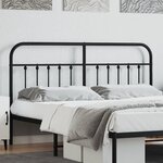 vidaXL Tête de lit métal noir 180 cm