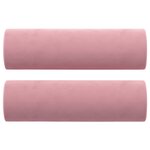 vidaXL Canapé 2 places avec oreillers décoratifs rose 140 cm velours