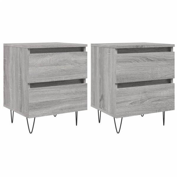vidaXL Tables de chevet 2 Pièces sonoma gris 40x35x50 cm bois ingénierie