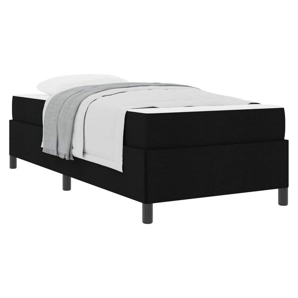vidaXL Lit à ressorts avec matelas Noir 90 x 190 cm tissu