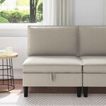 vidaXL Canapé central avec rangement Avoine Velours
