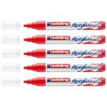Marqueur Acrylique 5100 Rouge Trafic Pointe Moyenne 2-3 mm x 5 EDDING