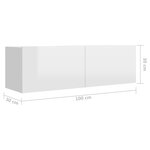 vidaXL Ensemble de meuble TV 8 Pièces Blanc brillant Bois d'ingénierie