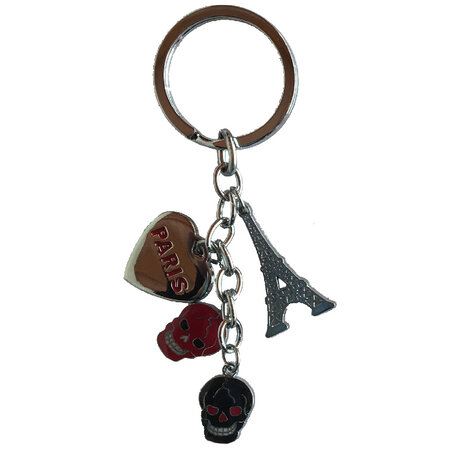 Porte clefs en métal Paris charms - Skull