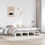 vidaXL Cadre de lit sans matelas blanc 200x200 cm bois massif de pin