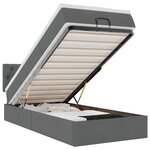 vidaXL Cadre de lit ottoman avec matelas gris foncé 90x190 cm tissu