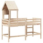 vidaXL Lit superposé et échelle et toit 90x190 cm bois de pin massif