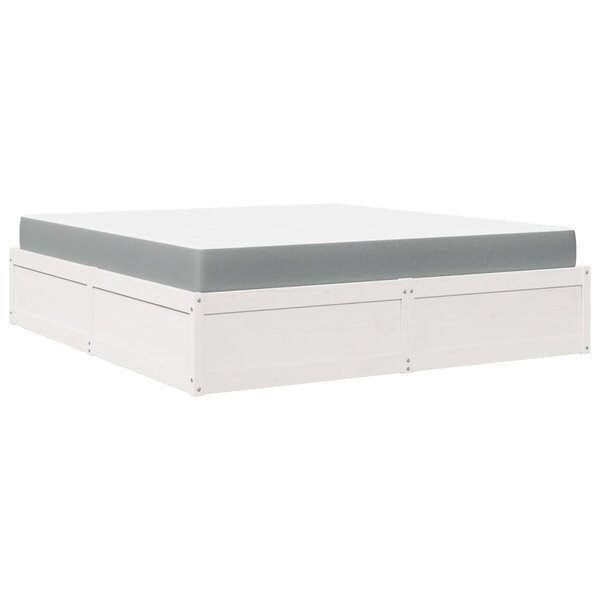 vidaXL Lit avec matelas blanc 180x200 cm bois massif de pin
