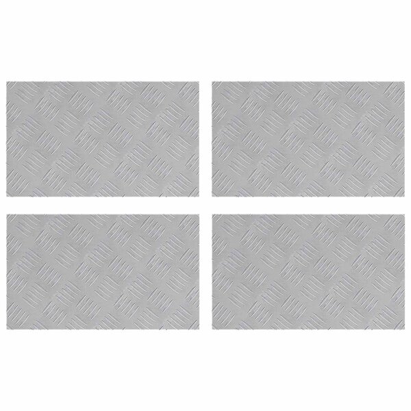 vidaXL Nez de marche Rectangulaire 4 Pièces Argenté 50 x 30 cm Aluminium