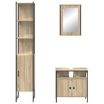 vidaXL Ensemble de mobilier de salle de bain 3 Pièces Chêne sonoma