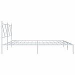 vidaXL Cadre de lit métal sans matelas et tête de lit blanc 200x200 cm